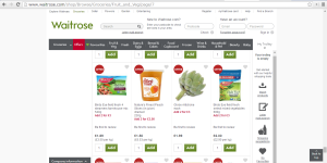 A screenshot from the Waitrose.com website.